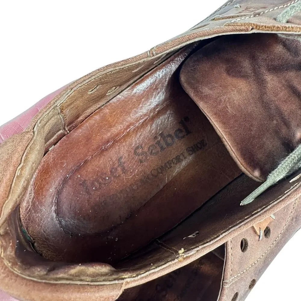 Josef Seibel Spirit of Nature Brown Leather Lace Up Comfort Shoe EU 37 US‎ 6-6.5